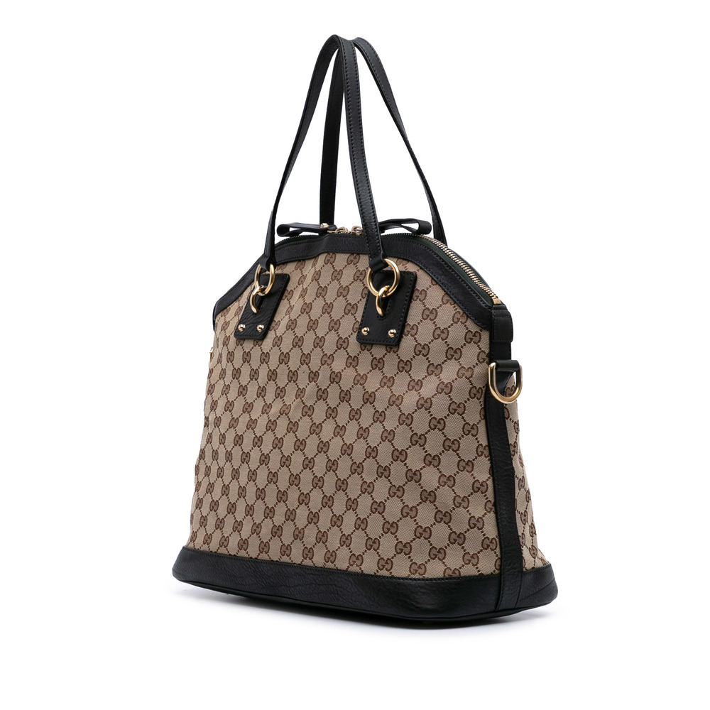 Pre-Loved Gucci Large GG Canvas Charm Dome Satchel - Picture 2 of 10